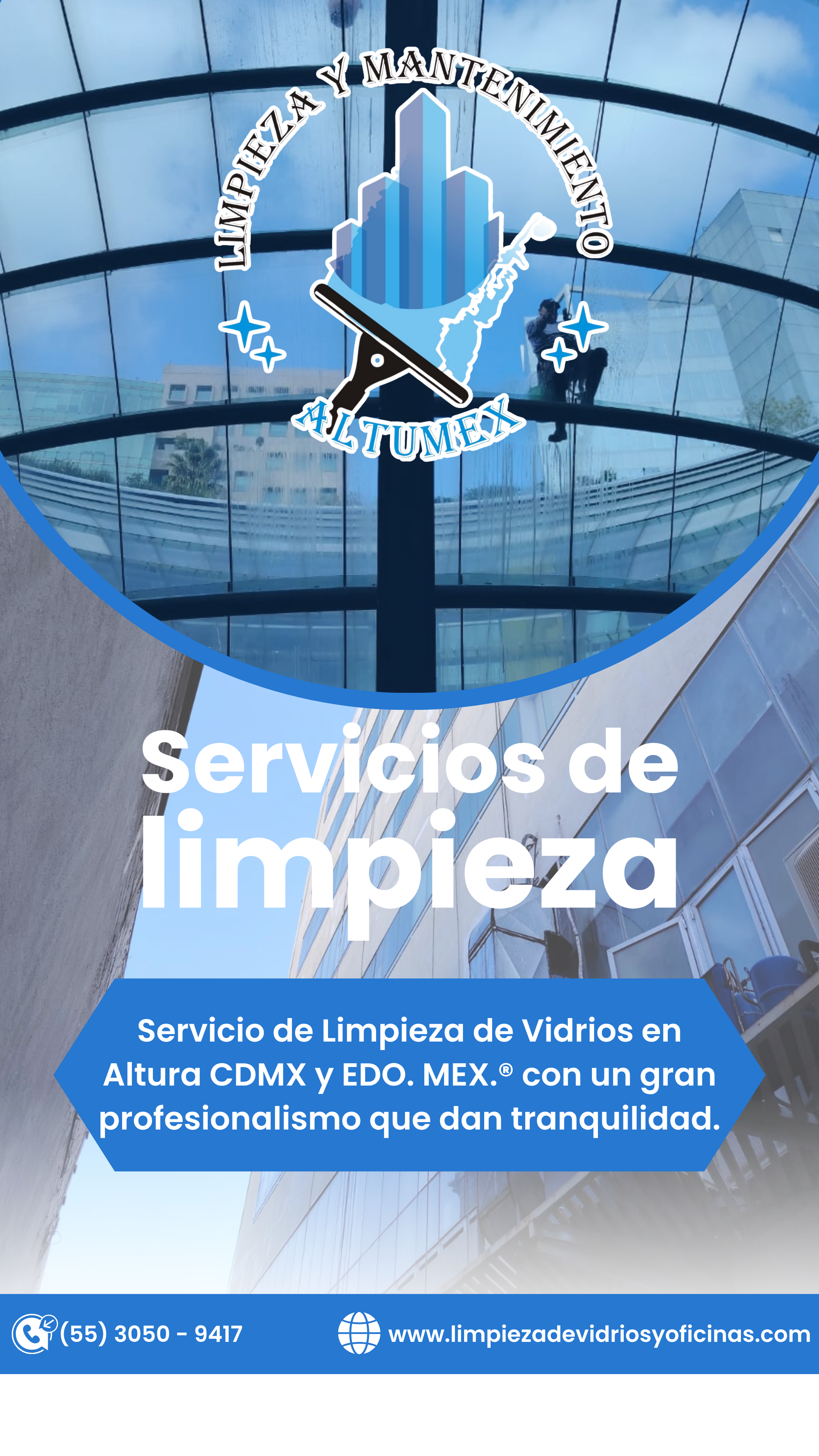 Limpieza de vidrios en altura CDMX
